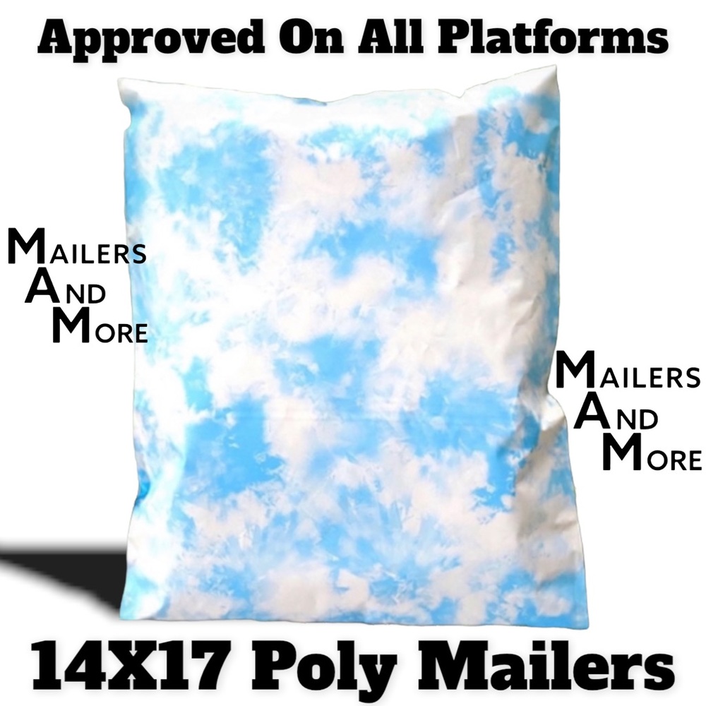 25 14X17 Poly Mailers Cloud Tye Dye ,Shipping Envelopes PRICE IS FIRM - Picture 7 of 11
